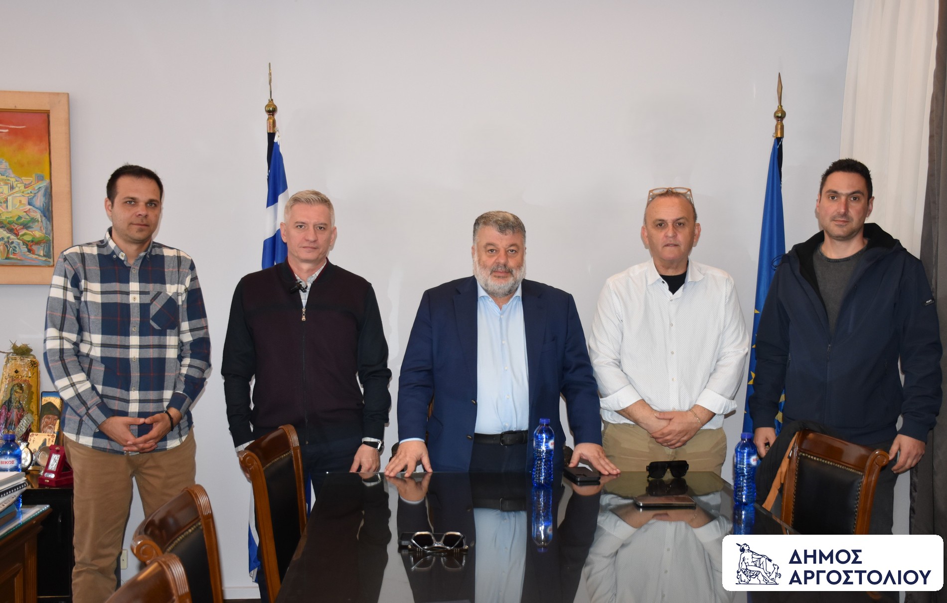 Συνάντηση Δημάρχου Αργοστολίου με αντιπροσωπεία της Πανελλήνιας Ομοσπονδίας Ενώσεων Προσωπικού Λιμενικού Σώματος