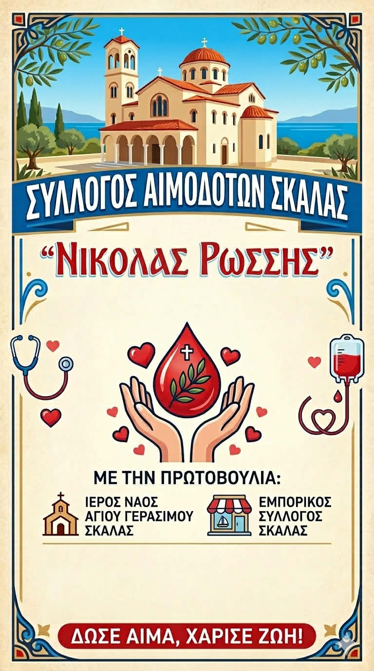 Δημιουργία Ομάδα Αίματος από τον Σύλλογο Αιμοδοτών Σκάλας!