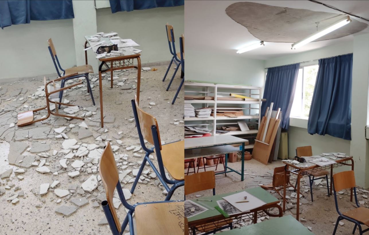 Θεσσαλονίκη: Σοβάς αποκολλήθηκε από ταβάνι σχολείου και έπεσε σε 14χρονο μαθητή – Μεταφέρθηκε στο νοσοκομείο